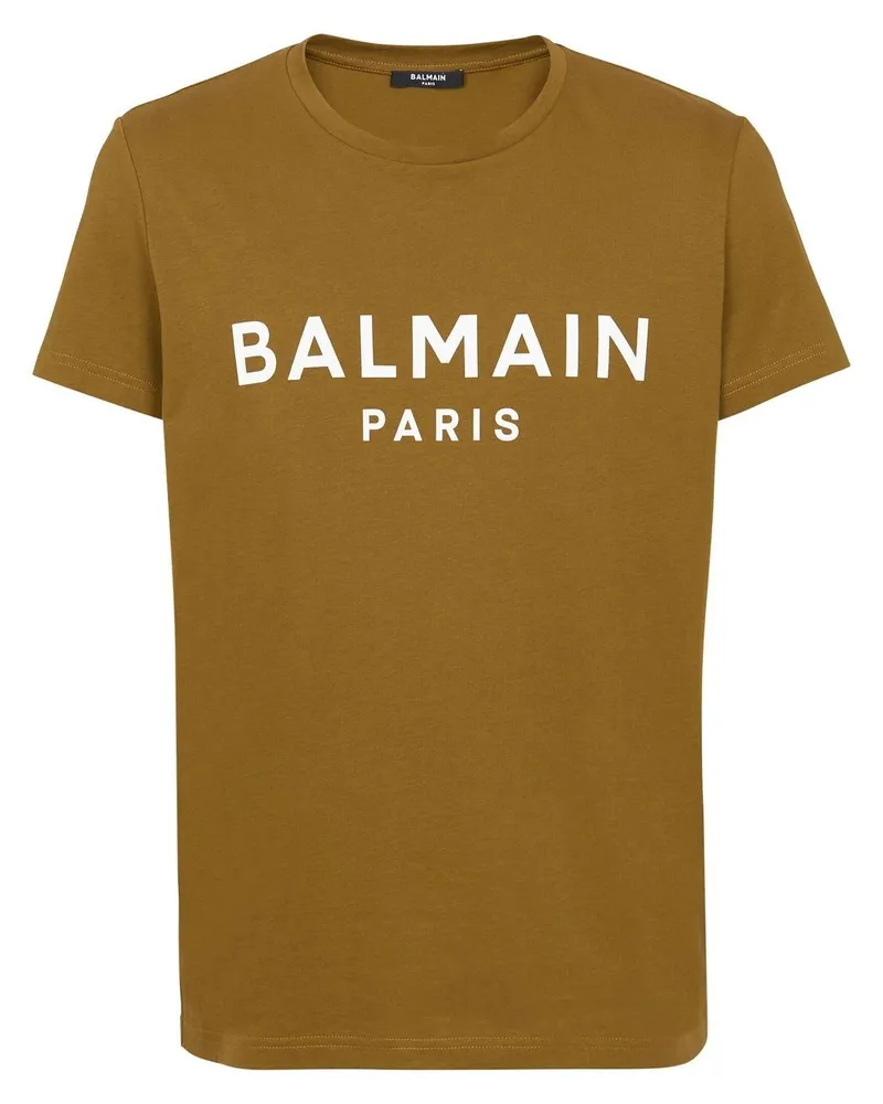 Balmain T-Shirt mit Logo-Print - Braun Braun