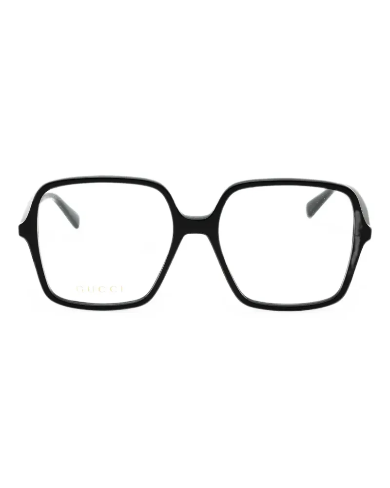 Gucci Eckige Brille - Schwarz Schwarz
