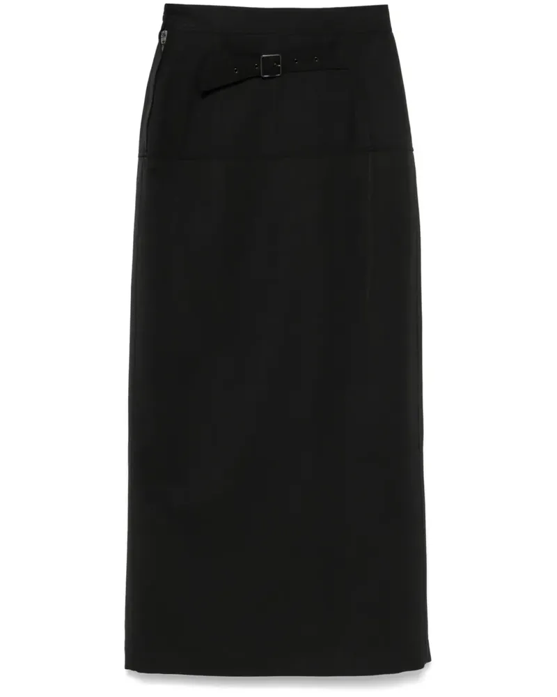 Christophe Lemaire Midirock mit Schlitz - Schwarz Schwarz