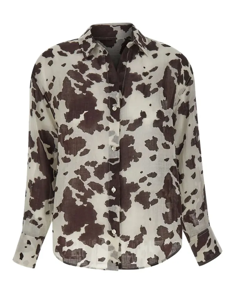 MC2 Saint Barth cristal cow-print shirt - Nude Nude