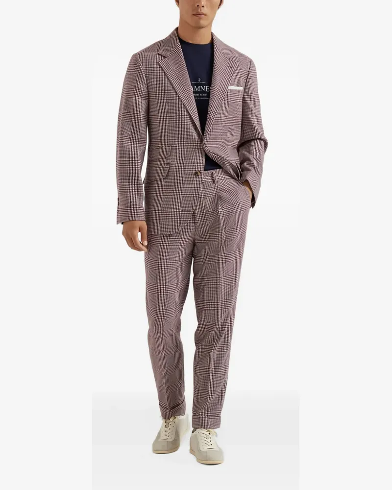 Brunello Cucinelli Karierter Anzug - Violett Violett