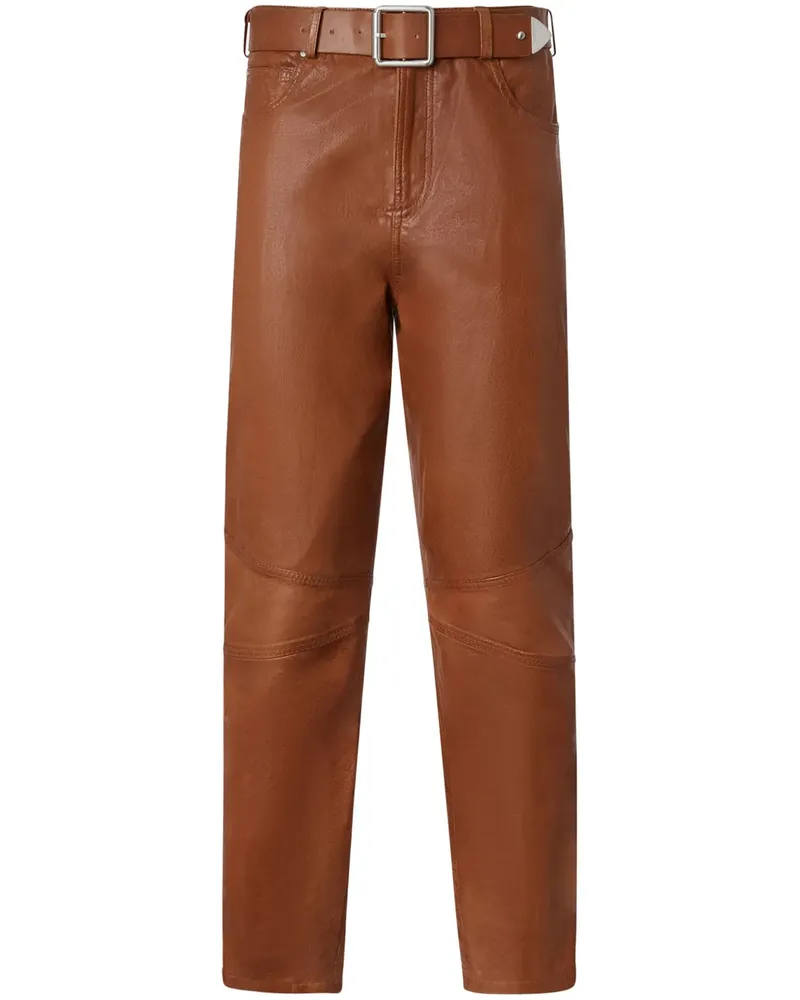 Pinko Hose aus Leder - Braun Braun