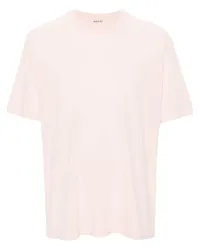 AURALEE T-Shirt mit rundem Ausschnitt Rosa