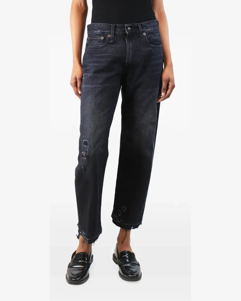 R13 distressed cropped jeans - Schwarz Schwarz