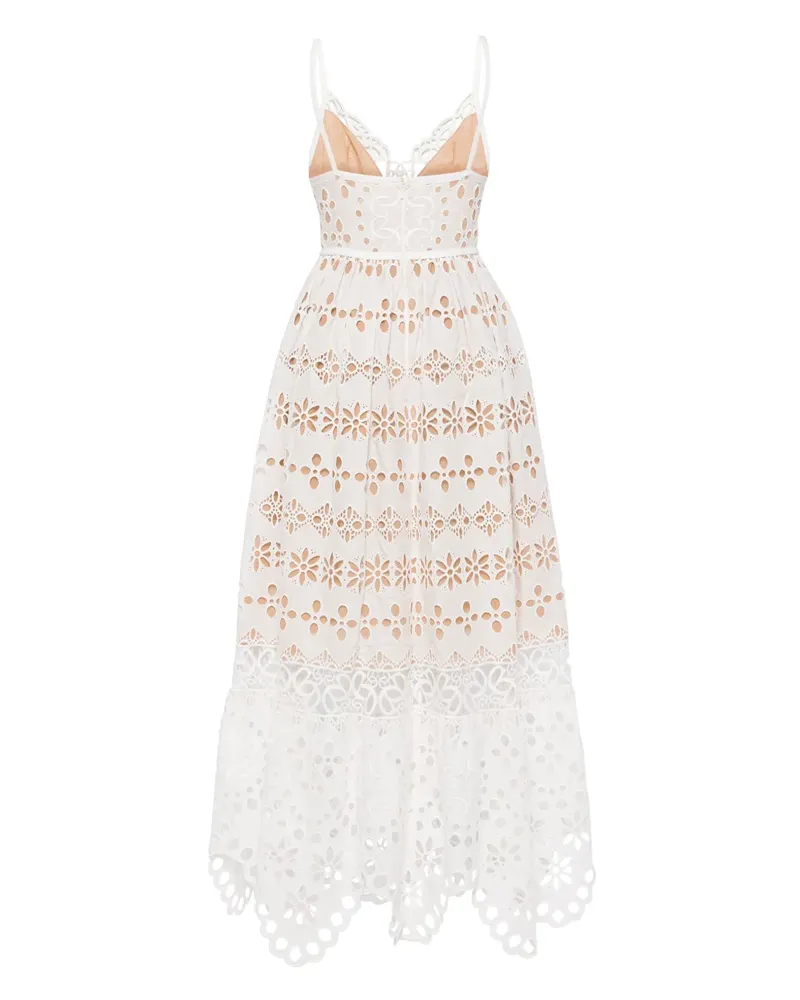 Elie Saab Besticktes Maxikleid - Weiß Weiß