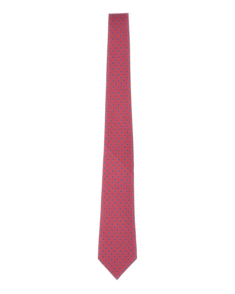 Kiton floral-pattern silk tie - Rot Rot