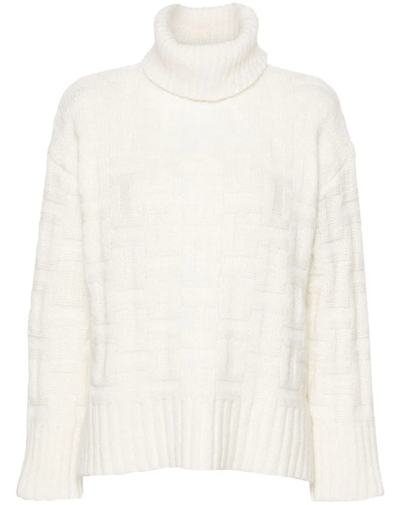 Tommy Hilfiger Pullover aus Monogramm-Jacquard - Weiß Weiß