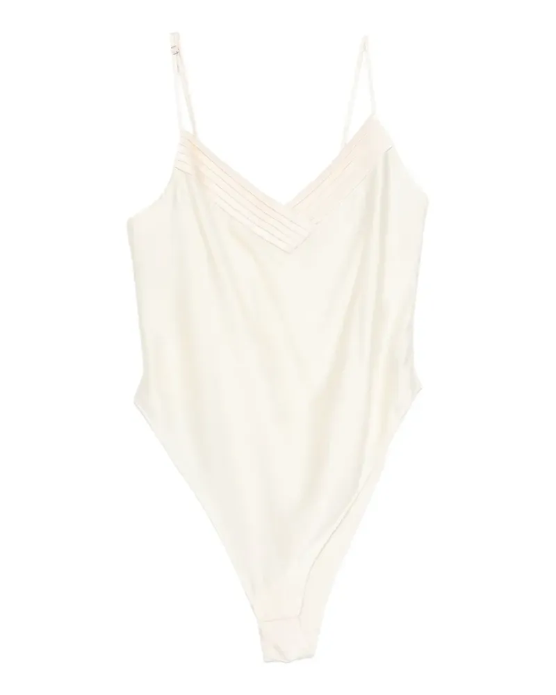 forte_forte V-neck bodysuit - Nude Nude