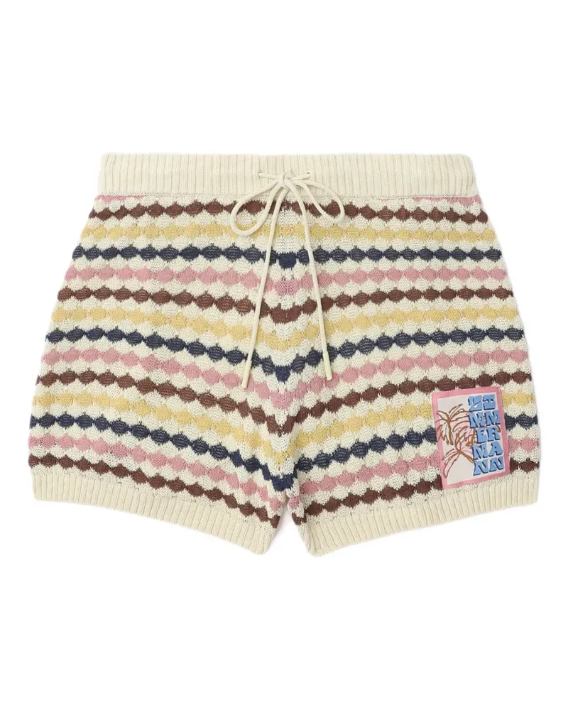 Zimmermann ZIM AWAKEN SCALLOP KNIT SHORT MULTI STRIPE - Nude Nude