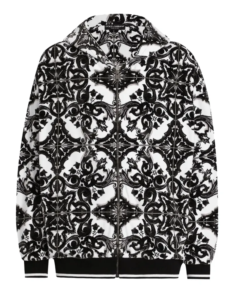 Dolce & Gabbana Hoodie mit Majolica-Print - Schwarz Schwarz