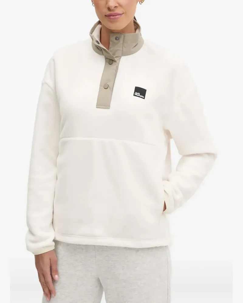 Jack Wolfskin Oberteil mit Knopfverschluss - Weiß Weiß