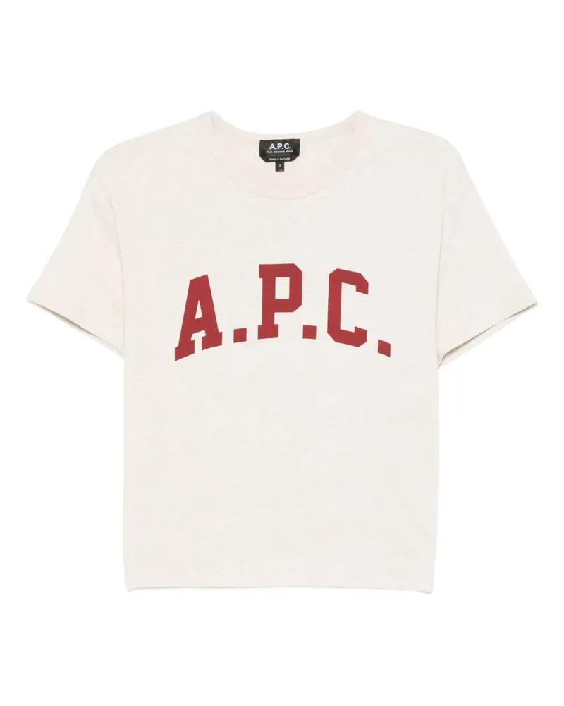 A.P.C. T-Shirt mit Logo-Print - Nude Nude