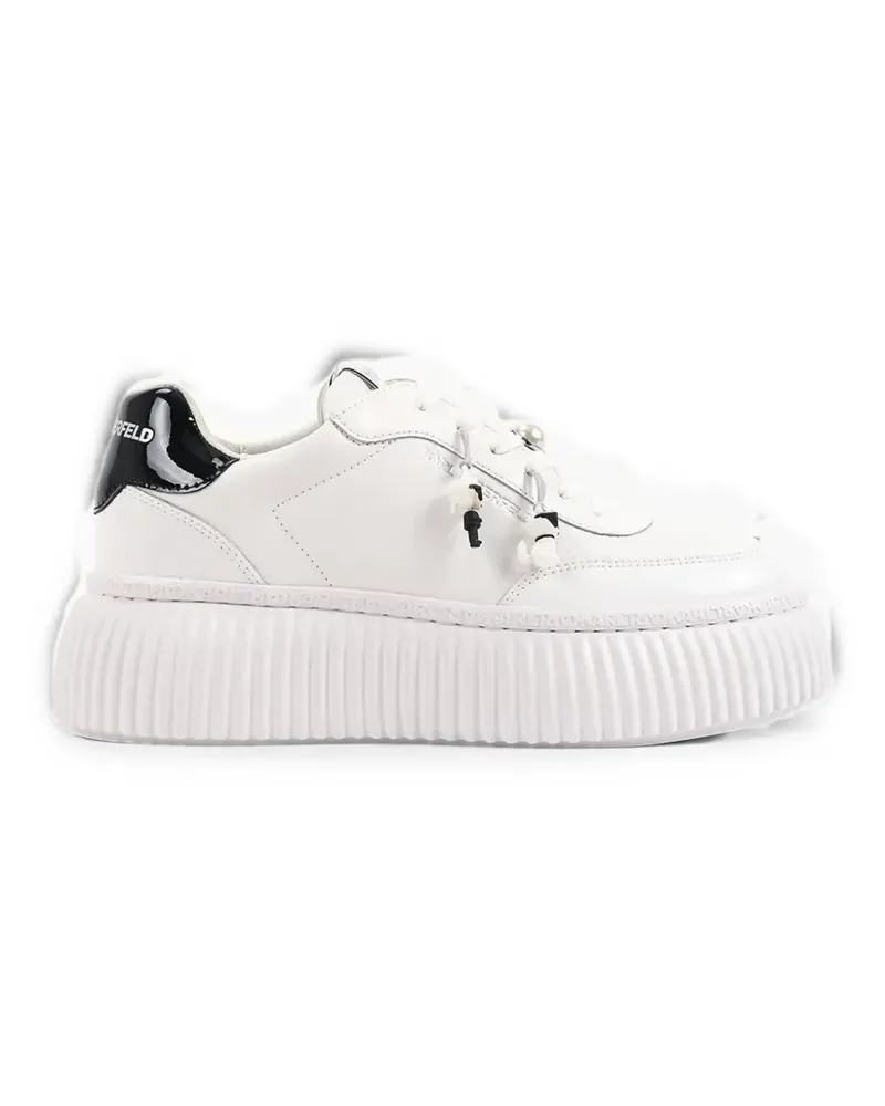 Karl Lagerfeld pearl-embellished platform sneakers - Weiß Weiß