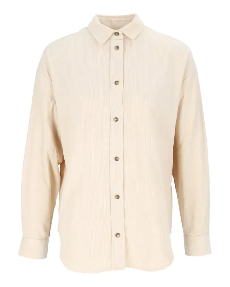 MC2 Saint Barth corduroy logo-patch shirt - Nude Nude