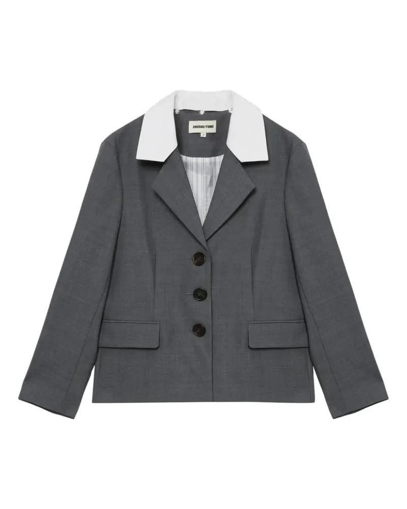 SHUSHU/TONG Jacke mit Kontrastrevers - Grau Grau