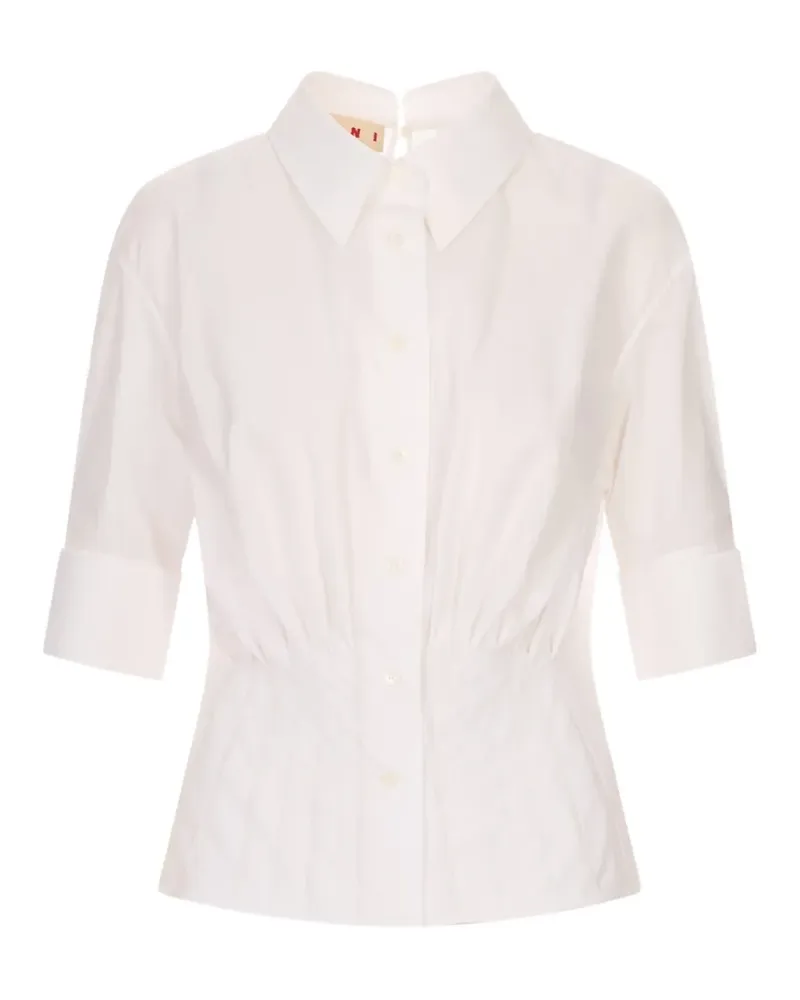 Marni pleated short-sleeve shirt - Weiß Weiß