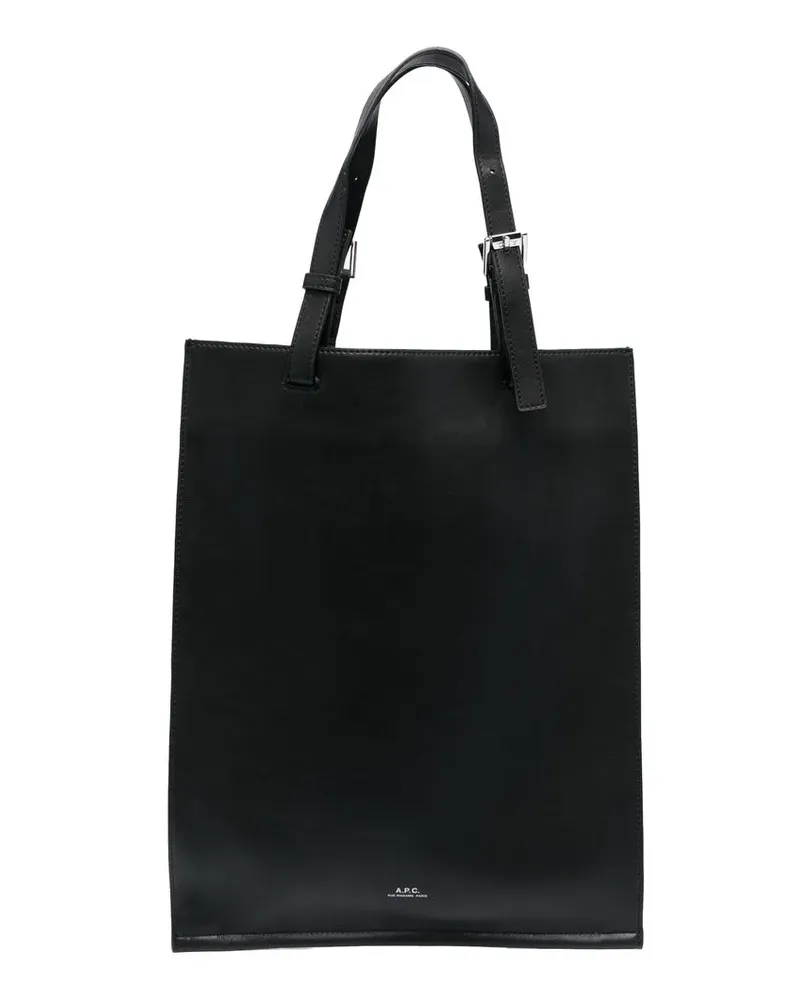 A.P.C. Shopper mit Logo-Print - Schwarz Schwarz