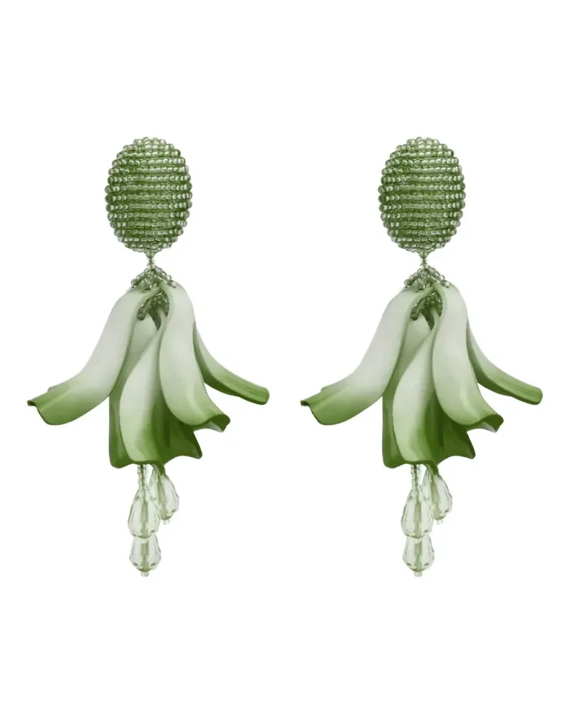 Oscar de la Renta Ohrringe mit Blumen - Grün Grün