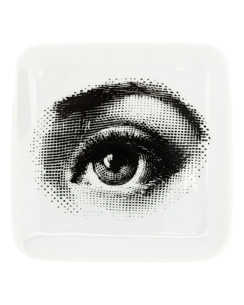 Fornasetti Aschenbecher mit Augen-Print - Schwarz Schwarz