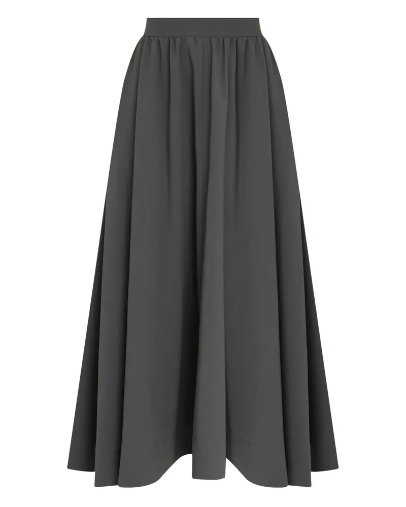 Gloria Coelho Midirock in A-Linie mit Falten - Grau Grau