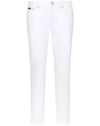 Dolce & Gabbana Tief sitzende Skinny-Jeans Weiß