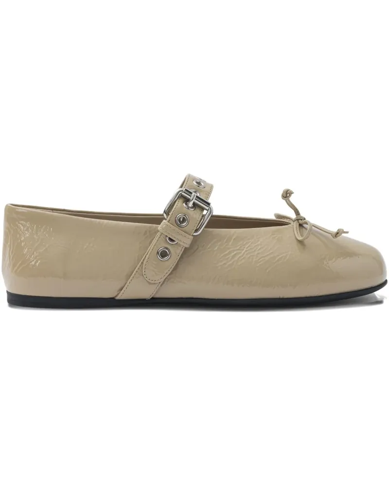 Miu Miu buckle bow ballet flats - Nude Nude
