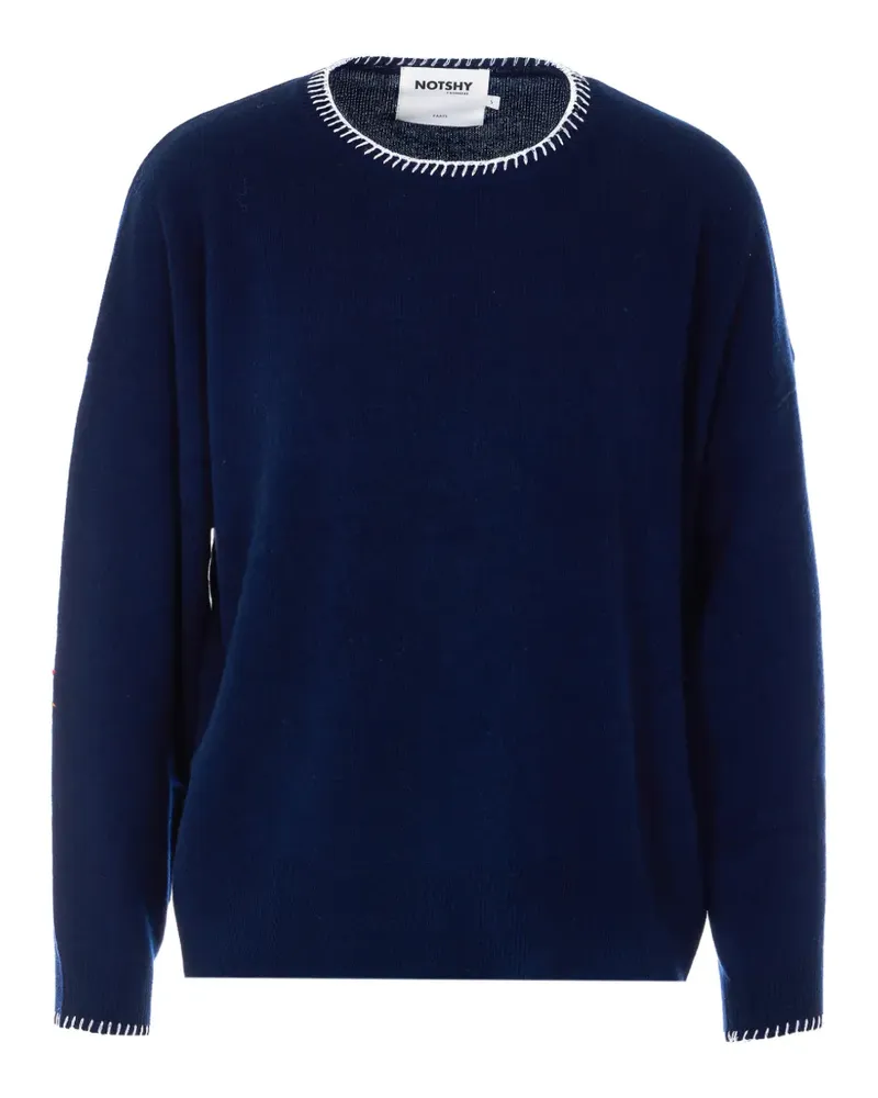 Not Shy Charlie Pullover mit Stickerei - Blau Blau