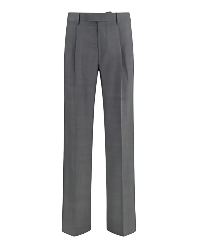 LARDINI houndstooth-pattern straight-leg tailored trousers - Grau Grau