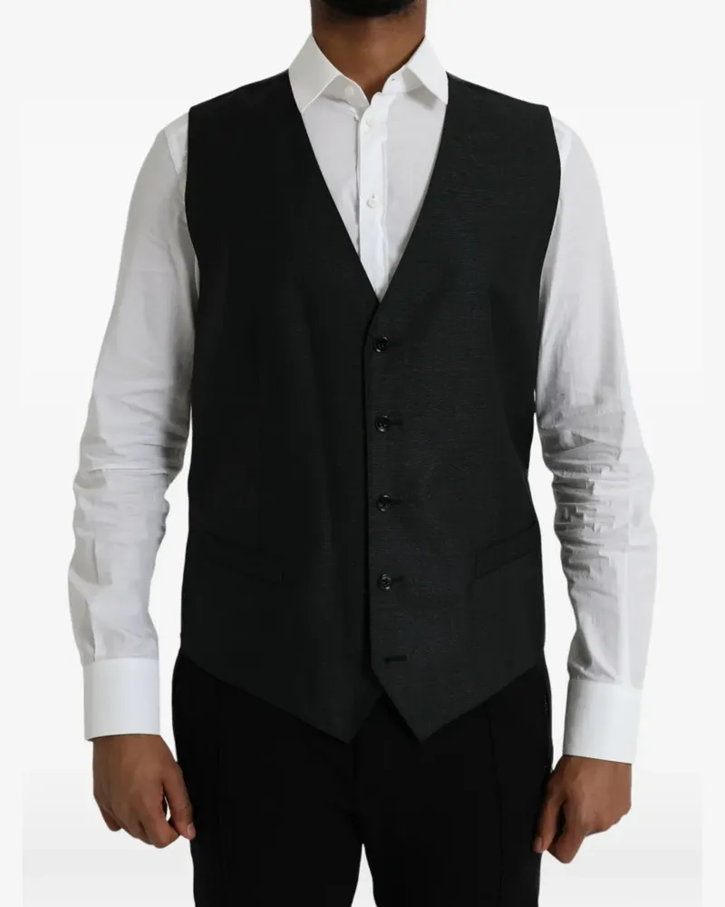 Dolce & Gabbana button-up V-neck waistcoat - Grau Grau