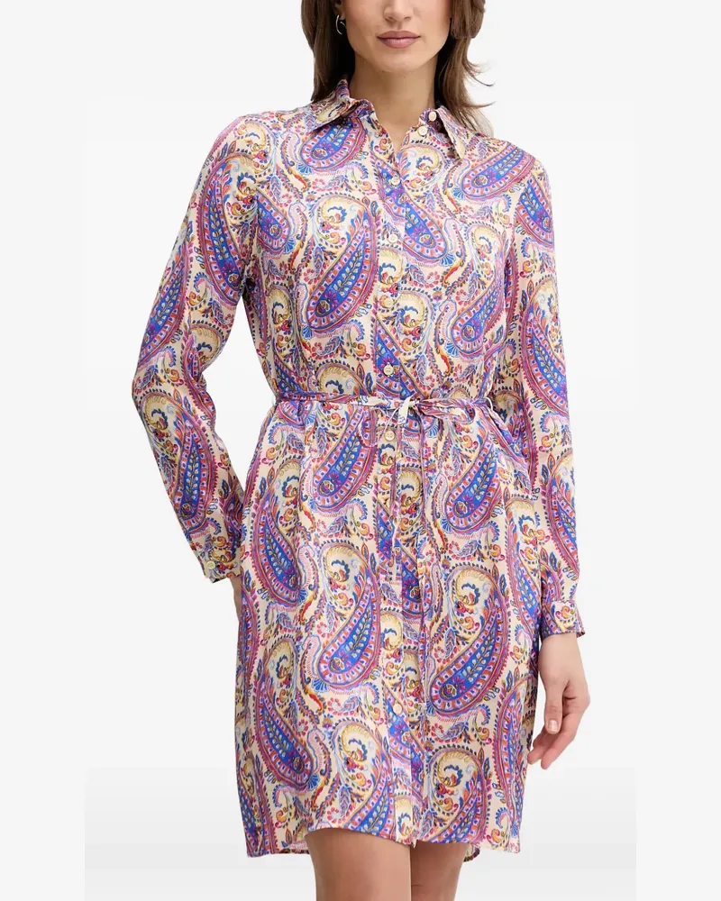 MARC AUREL paisley-print belted mini dress - Nude Nude