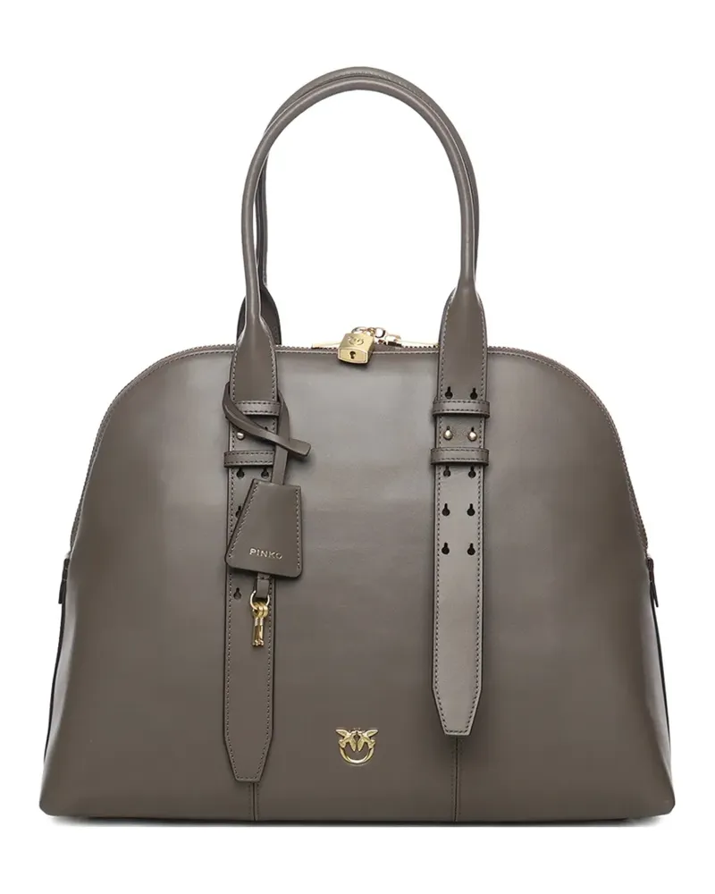 Pinko maxi Escape leather tote bag - Grau Grau