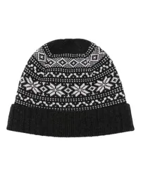 Eleventy Beanie mit Fair-Isle-Intarsie Schwarz