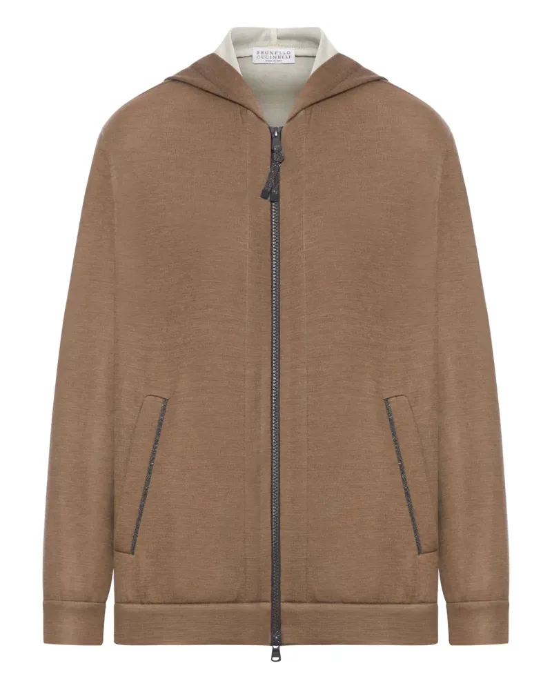 Brunello Cucinelli Kapuzenjacke mit Reißverschluss - Braun Braun