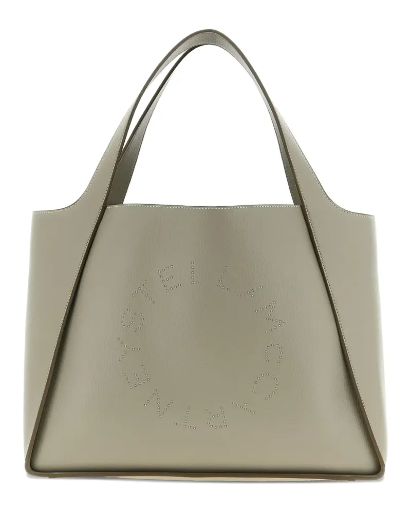 Stella McCartney logo-printed studded tote bag - Nude Nude