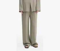 Wide-Leg-Hose mit Bundfalten - Grün