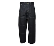 Trucker Jeans mit Kontrastnähten - Blau