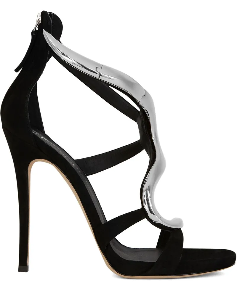 Giuseppe Zanotti Venere Sandalen mit Metallschlange 120mm - Schwarz Schwarz