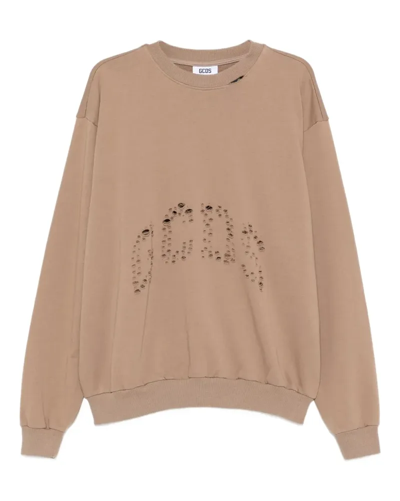 GCDS Sweatshirt mit Cut-Outs - Braun Braun
