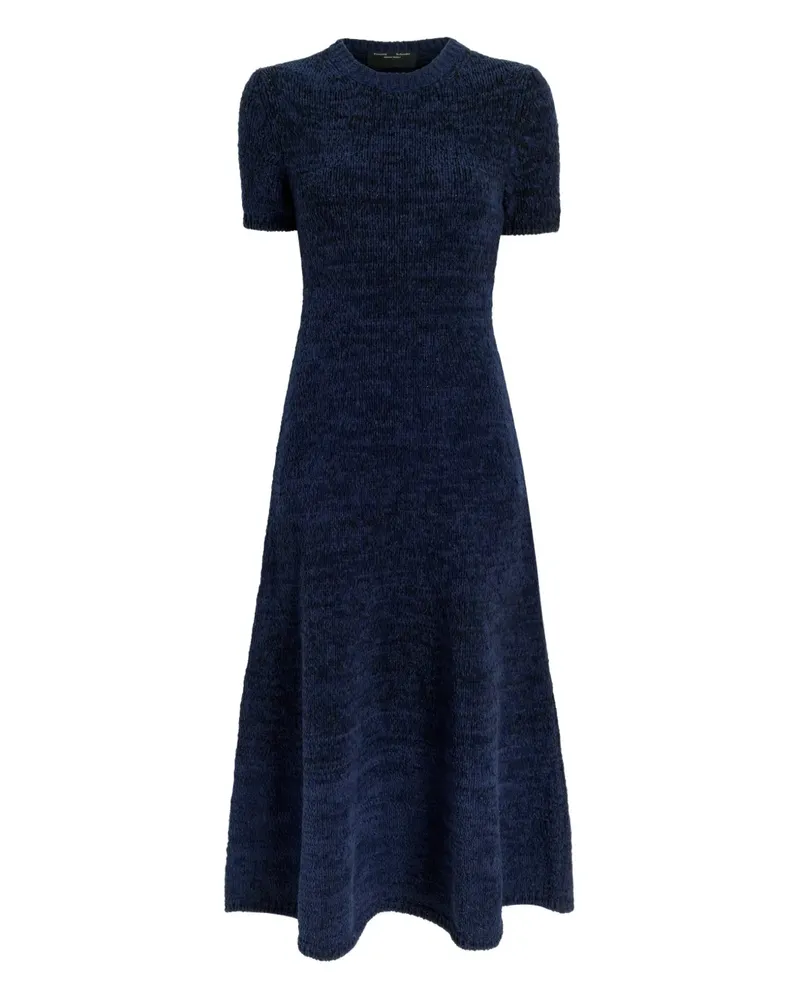 Proenza Schouler Mel short-sleeve marled-cotton midi dress - Blau Blau