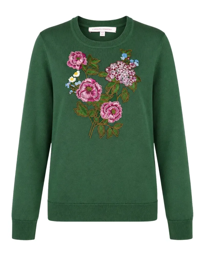 Carolina Herrera New York Pullover mit Blumenstickerei - Grün Grün