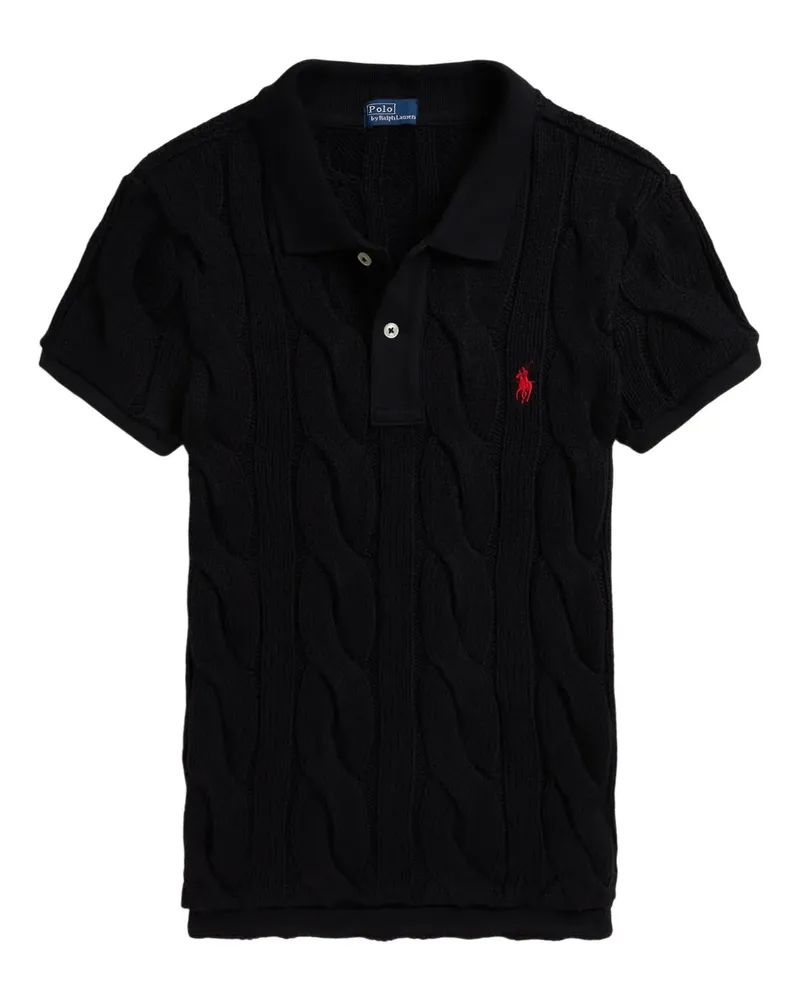 Ralph Lauren Poloshirt mit Zopfmuster - Schwarz Schwarz