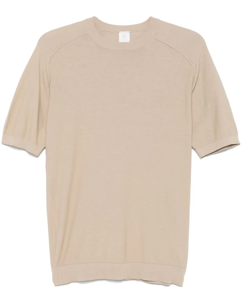 Eleventy Fein gestricktes T-Shirt - Braun Braun