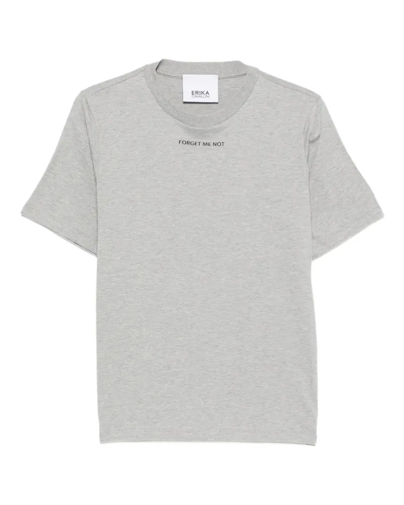 Erika Cavallini T-Shirt mit Slogan-Print - Grau Grau