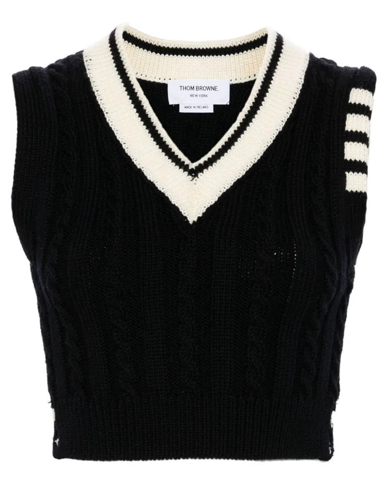 Thom Browne Pullunder mit Zopfmuster - Blau Blau