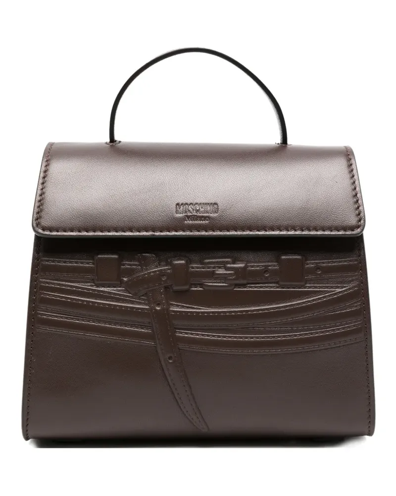 Moschino logo-debossed tote bag - Braun Braun