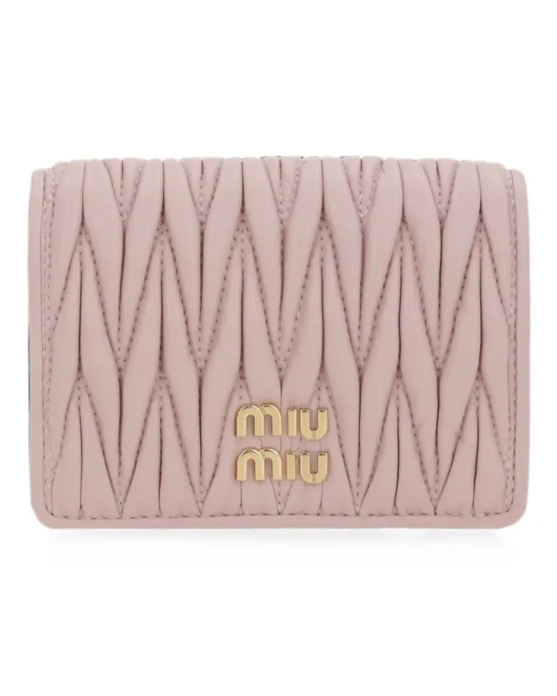 Miu Miu small Matelassé nappa leather wallet - Rosa Rosa