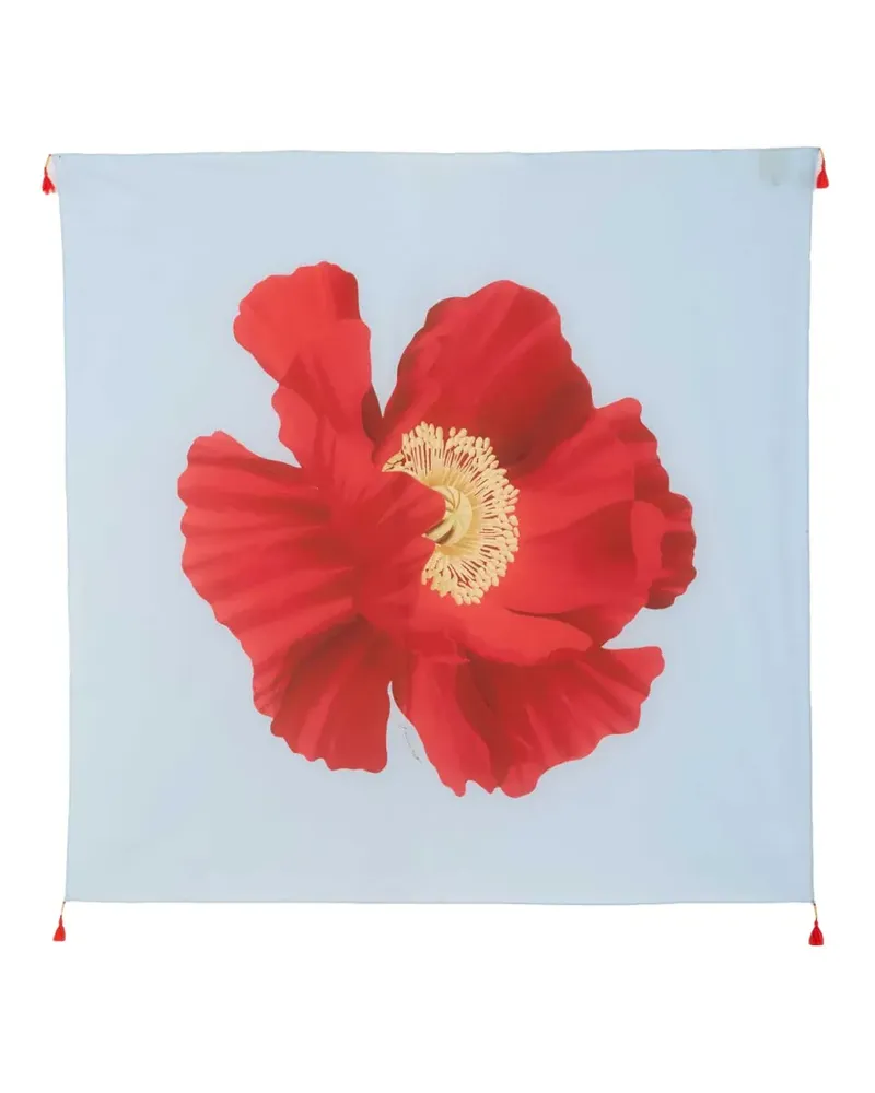 FARM Rio Sarong mit Mohn-Print - Blau Blau