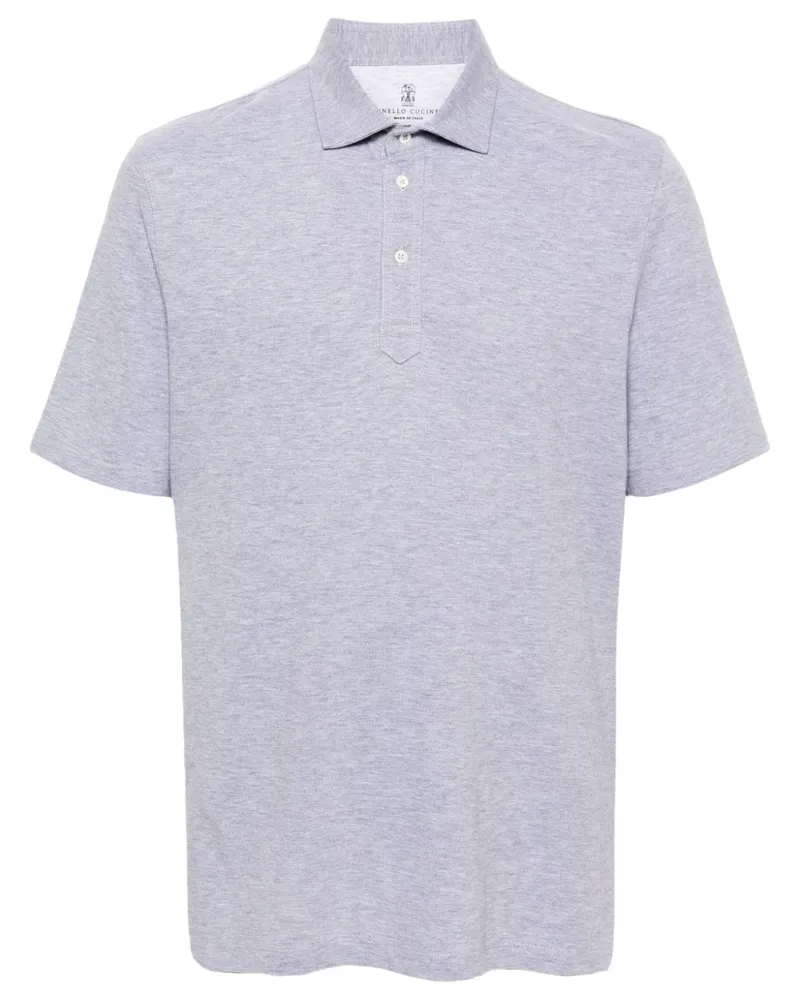 Brunello Cucinelli Meliertes Pikee-Poloshirt - Grau Grau
