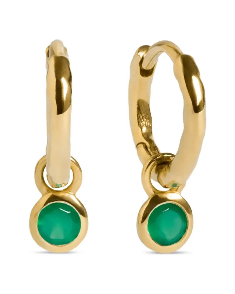 Monica Vinader Creolen mit Onyx-Anhänger - Gold Gold
