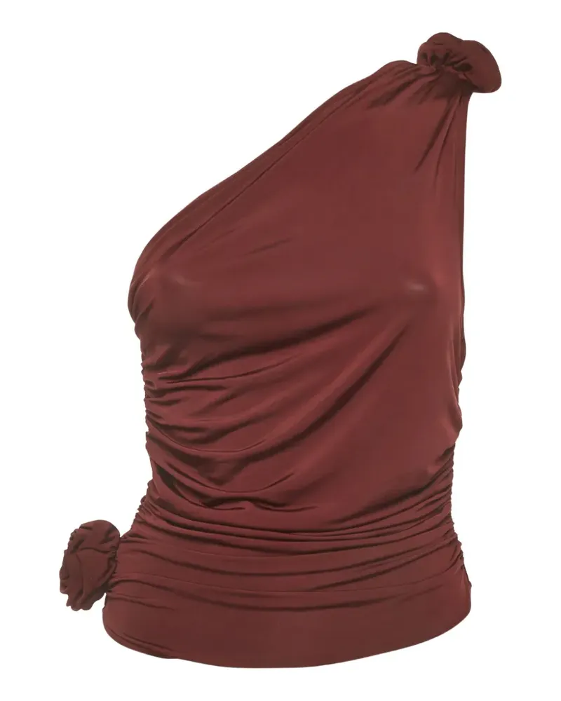 Magda Butrym 2025 one-shoulder ruched blouse - Rot Rot